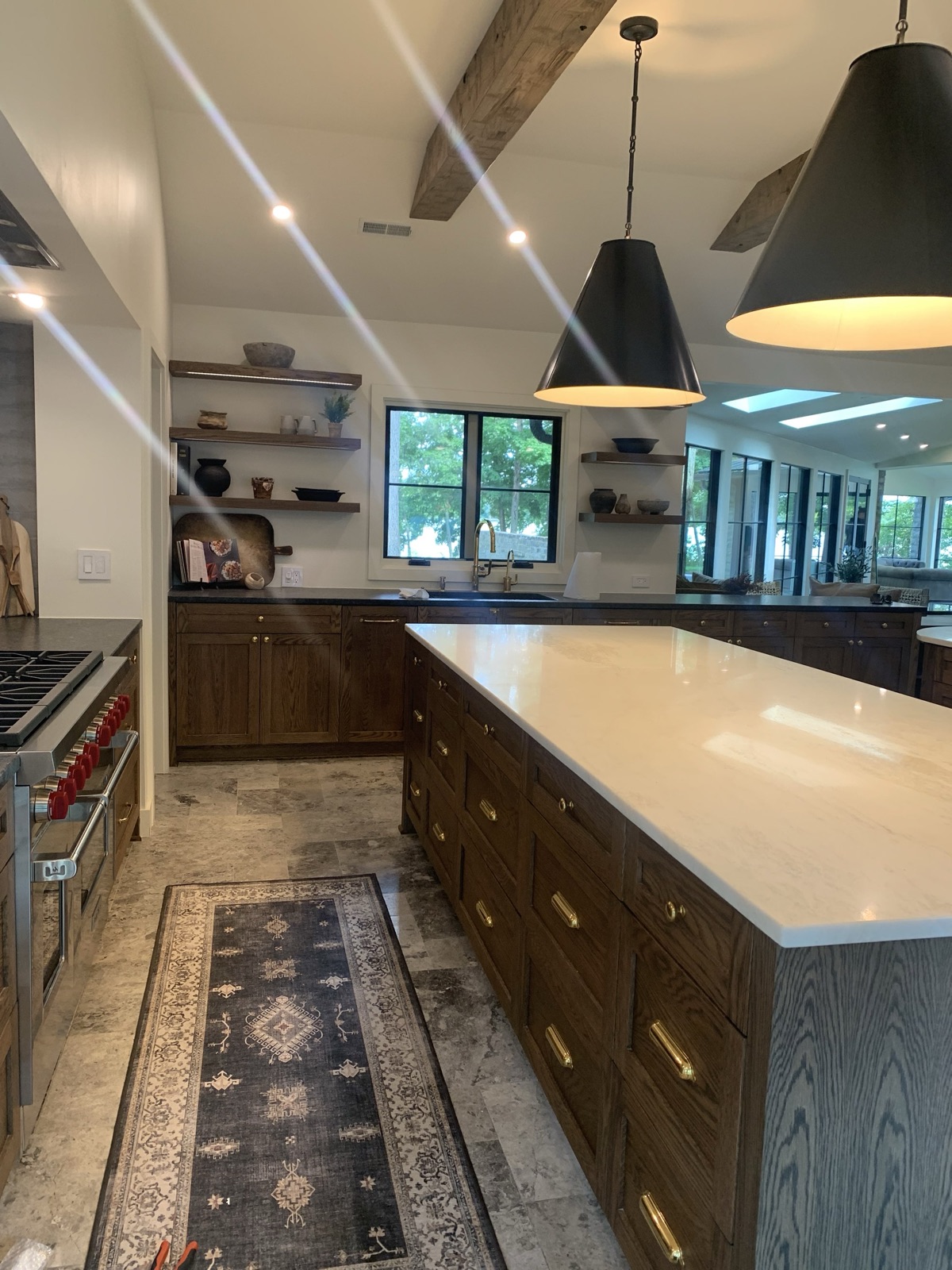 Finished custom kitchen lighting installation
